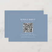 Cartons Réponse Classic Dusty Blue QR Code Formal Elegant (Devant / Derrière)