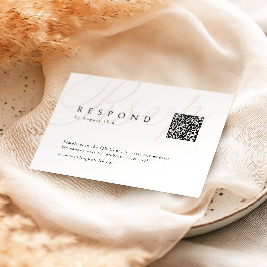 Cartons Réponse Classic Elegance Calligraphie Mariage QR code
