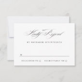 Cartons Réponse Classic Elegant Calligraphie Cravate noire Mariage (Devant)