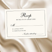 Cartons Réponse Classic elegant script black and ivory wedding