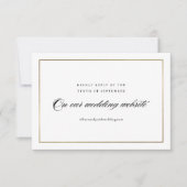 Cartons Réponse Classic Elegant Script Gold Mariage Website (Devant)