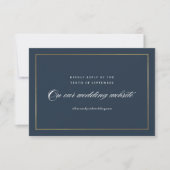 Cartons Réponse Classic Elegant Script Gold Mariage Website (Devant)