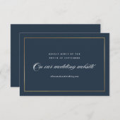 Cartons Réponse Classic Elegant Script Gold Mariage Website (Devant / Derrière)