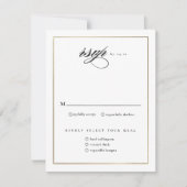 Cartons Réponse Classic Elegant Script Mariage or (Devant)