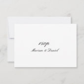 Cartons Réponse Classic Elegant Script Name Black White Mariage (Dos)