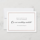 Cartons Réponse Classic Elegant Script Rose Gold Mariage site Web (Devant)