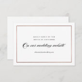 Cartons Réponse Classic Elegant Script Rose Gold Mariage site Web (Devant / Derrière)