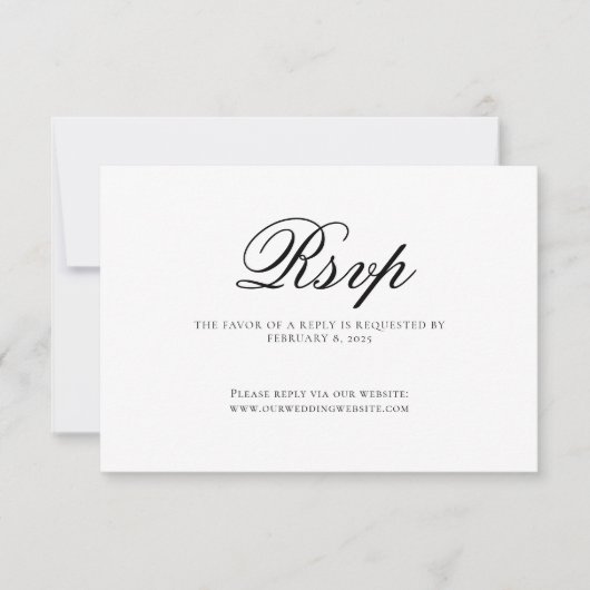 Cartons Réponse Classic Elegant Script Wedding (Devant)