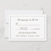 Cartons Réponse Classic Elegant Simple Wedding (Dos)