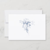 Cartons Réponse Classic French Blue Flowers & Ribbons Wedding (Dos)