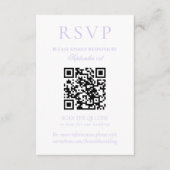 Cartons Réponse Classic Lavender Minimalist Wedding QR Code (Devant)