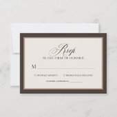 Cartons Réponse Classic Luxe | Elegant Brown Neutral Wedding (Devant)