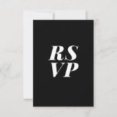 Cartons Réponse Classic noir Monogramme Mariage QR Code en ligne (Dos)