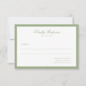Cartons Réponse Classic Real Sage Green Border Script Wedding (Devant)