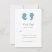 Cartons Réponse Classic Regency Blue Cameo Mariage (Devant)