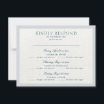 Cartons Réponse Classic Romantic Cotswolds Winter Blue Multi Event<br><div class="desc">Elégant Blue Florals Faux Papier artisanal Romantique Cotswolds Winter Florals Wedding Carte RSVP Ce design fait partie d'une collection; Contactez-moi si vous avez besoin d'aide pour trouver des modèles ou des produits correspondants; Également disponible en couleurs alternatives ***ce design fait partie d'une collection*** _____________________________________________________________________________________________________________________________ et personnalisable par vous le client...</div>