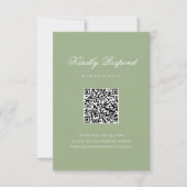 Cartons Réponse Classic Sage Green Monogram Crest Wedding QR Code (Devant)