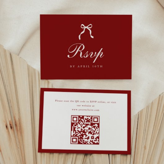 Cartons Réponse Classic Script Wine Red Coquette Graduation Party