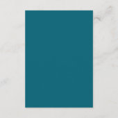 Cartons Réponse Classic Teal Blue Minimalist Wedding QR Code (Dos)