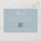 Cartons Réponse Classique bleu rouillé QR Code élégant mariage (Devant)