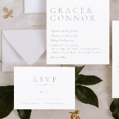 Cartons Réponse Classique gris clair Élégant Mariage de style mode