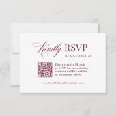 Cartons Réponse Classique Luxe | Code QR de mariage scannable bord (Devant)