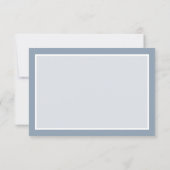 Cartons Réponse Classique Luxe | Élégant Code QR Mariage Bleu Pous (Dos)