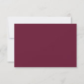 Cartons Réponse Classique Luxe | Mariage Code QR Scannable Bourgog (Dos)