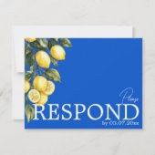 Cartons Réponse 💙🍋Classique simple QR Azul & Limone Romance (Devant)