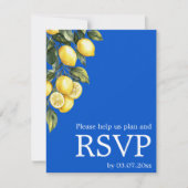 Cartons Réponse 💙🍋Classique simple QR Azul & Limone Romance (Devant)