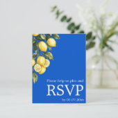 Cartons Réponse 💙🍋Classique simple QR Azul & Limone Romance (Debout devant)