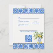 Cartons Réponse 💙🍋Classique simple QR Azul & Limone Romance (Dos)