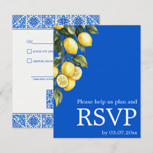 Cartons Réponse 💙🍋Classique simple QR Azul & Limone Romance