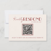 Cartons Réponse Classy Burgundy Ivory Old Money Timeless Wedding (Devant)