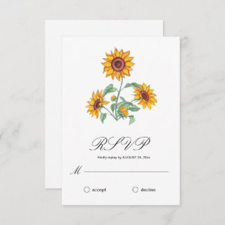 Cartons Réponse Classy Chic Sunflowers Botanical