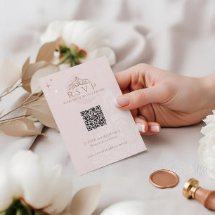 Cartons Réponse Classy Floral Moon Stars Tiara Quinceañera QR Code