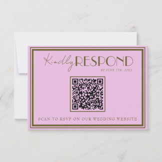 Cartons Réponse Classy Pink Grassland Old Money QR Code Wedding