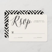 Cartons Réponse Clé grecque classique Calligraphie Script Mariage  (Devant / Derrière)