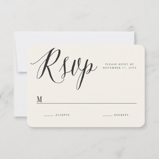 Cartons Réponse Clé grecque classique Calligraphie Script Mariage  (Devant)