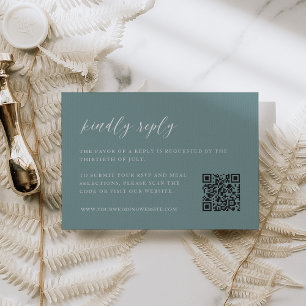 Cartons Réponse Coastal Aqua Code QR Mariage