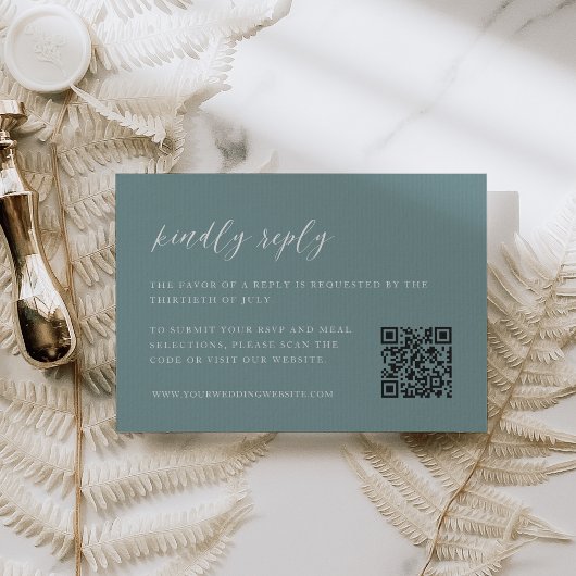 Cartons Réponse Coastal Aqua Code QR Mariage