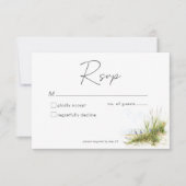 Cartons Réponse Coastal Beach Modern Watercolor Wedding (Devant)