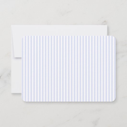 Cartons Réponse Coastal Chic Bleu & Blanc Striped Wavy Mariage (Dos)