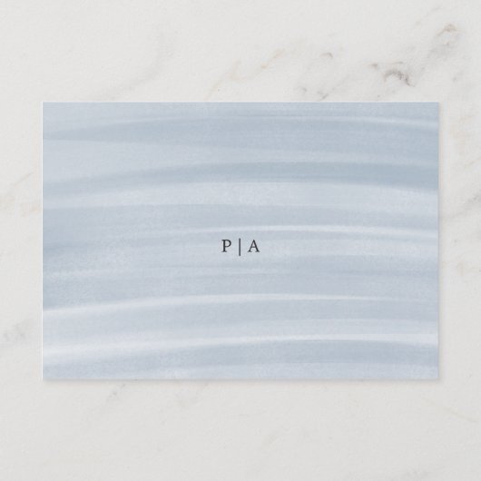 Cartons Réponse Coastal Chic Muted Bleu QR Code élégant Mariage (Dos)