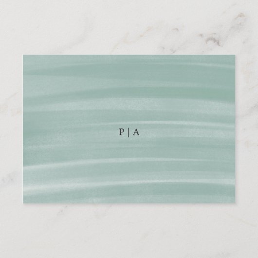 Cartons Réponse Coastal Chic Muted Green QR Code élégant mariage (Dos)