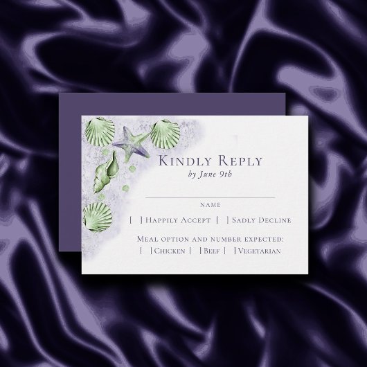 Cartons Réponse Coastal Chic | Purple and Lime Green Entree Choice