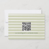 Cartons Réponse Coastal Chic Sun Palm Tree Wedding QR Code (Dos)