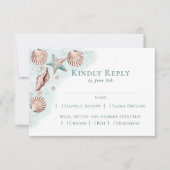 Cartons Réponse Coastal Chic | Turquoise et Coral Reef Entree Choi (Devant)