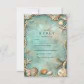 Cartons Réponse Coastal Seashell Botanical Wedding (Devant)