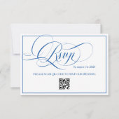 Cartons Réponse Cobalt Blue & Calligraphie Classique Blanche (Devant)